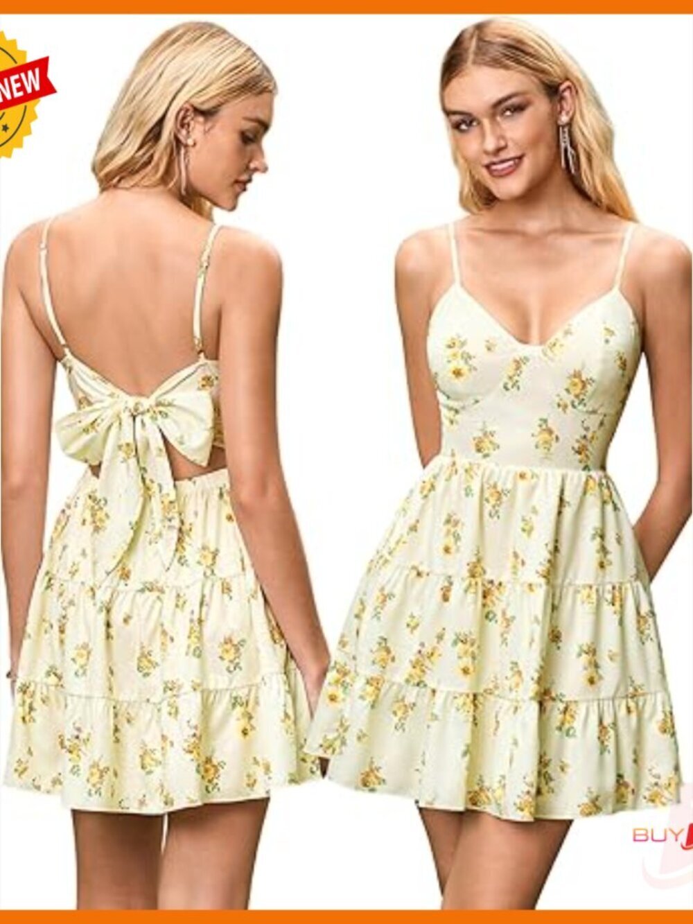 Summer Floral Mini Sundress V Neck Backless Boho Beach Dress